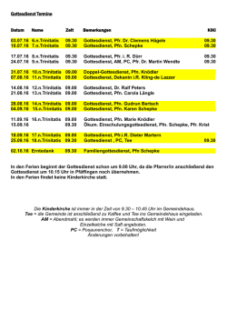 Gottesdienst Termine - Evangelisches Pfarramt Unterjesingen