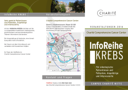 InfoReihe Krebs 2016 - Charité Comprehensive Cancer Center