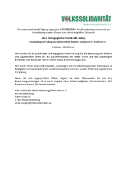eine P&auml;dagogische Fachkraft (m/w)