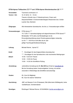DTSA-Apnoe Tieftauchen (T)**/***und DTSA
