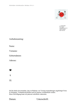 Aufnameantrag - Shotokan Karateverein Aachen 05 eV