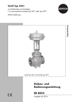 Einbau- und Bedienungsanleitung EB 8052