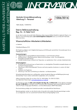 information - Zentrale Universit&auml;tsverwaltung - Martin