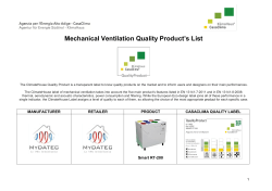 Elenco dei prodotti di ventilazione meccanica VMC