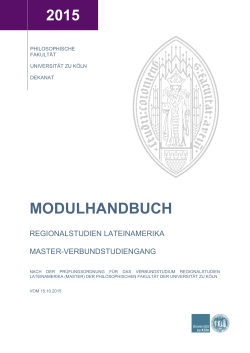 Modulhandbuch - Philosophische Fakultät