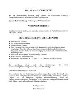 Stellenausschreibung - Marktgemeinde Frauental an der Lassnitz