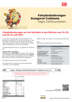 Stuttgart Hbf – Crailsheim - Kreisverkehr Schwäbisch Hall