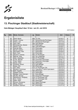 Holz Metzger Hauptlauf über 10 km - Anmeldungs