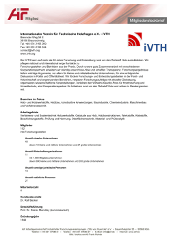 Internationaler Verein für Technische Holzfragen eV - iVTH