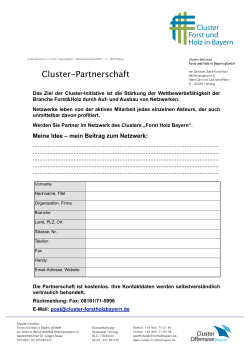 Cluster-Partnerschaft - Cluster Forst und Holz in Bayern