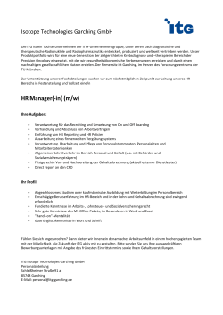 Isotope Technologies Garching GmbH HR Manager(-in) (m/w)
