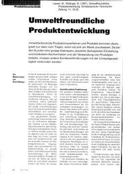 Lasser, M., Rüttinger, B. (1997). Umweltfreundliche