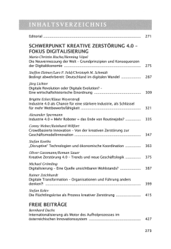 SCHWERPUNKT KREATIVE ZERSTÖRUNG 4.0