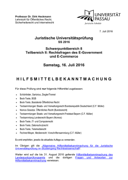 Hilfsmittelbekanntmachung