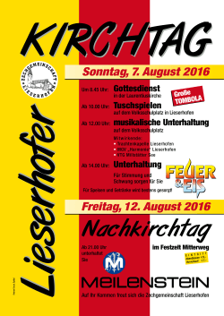 Lieserhofner Kirchtag 2016 Plakat