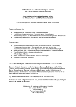 Im Ministerium f&uuml;r Landesentwicklung und Verkehr des Landes
