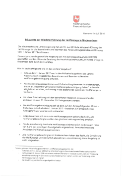 Eckpunkte Wiedereinf&uuml;hrung Heilf&uuml;rsorge Niedersachsen