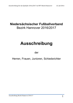 Ausschreibung - NFV Bezirk Hannover