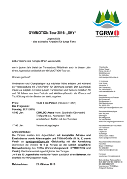 GYMMOTION-Tour 2016: &bdquo;SKY&ldquo; - Turngau Rhein