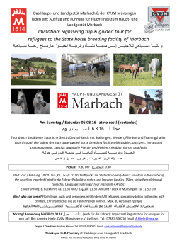 JHC-Sommerangebot Ausflug ins Gest&uuml;t Marbach Samstag
