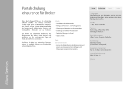 Portalschulung eInsurance für Broker Allianz Services