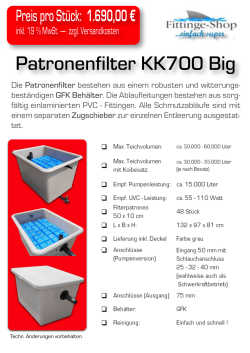 Patronenfilter KK700 Big - Fittinge-Shop