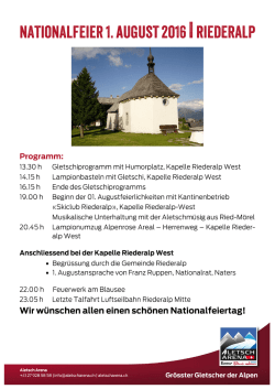 13.30 h Gletschiprogramm mit HUmorplatz, Kapelle Riederalp West