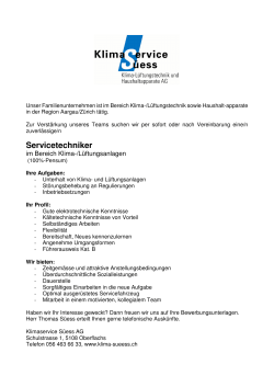 Servicetechniker - Klima Service Süess AG