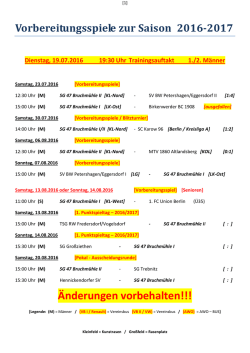 Zusammenfassung und Vorschau der Spieltage
