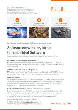 Softwareentwickler / innen für Embedded Software