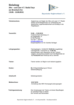 Einladung - Bayerischer Seglerverband