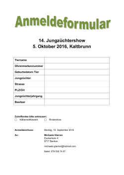 14. Jungzüchtershow 5. Oktober 2016, Kaltbrunn
