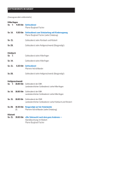 Gottesdienstagenda August - Kirchgemeinde Hilterfingen