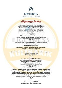 Eigernessmenu Sommer 2016