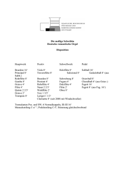 Disposition dt. romantische Orgel