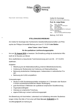 Briefvorlage Universität Philipps-Marburg