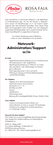 Netzwerk- Administration/Support w/m
