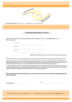 Honorarvertrag - Physiotherapie Ogonowski