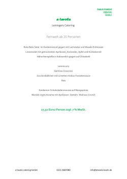 Fernweh - a tavola LEININGERS CATERING