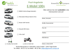 E-Mobil 100+ - GreenTEC Campus