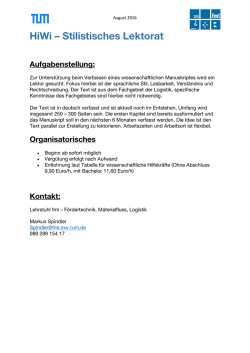 HiWi &ndash; Stilistisches Lektorat