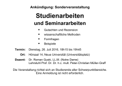 Studienarbeiten - Universität Heidelberg
