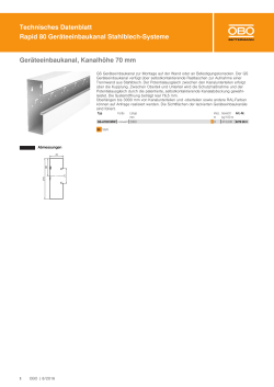Technisches Datenblatt Rapid 80 Ger&auml;teeinbaukanal Stahlblech