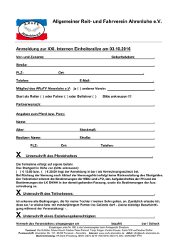 Einheitsrallye 2016 Anmeldung - Allgemeiner Reit