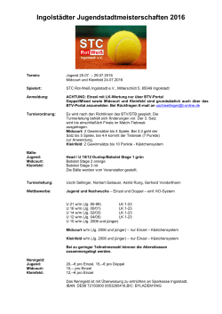 Einladung Jugend-Stadtmeisterschaften Ingolstadt