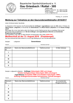 RWK-Anmeldung 2016-2017 - Schützengau Griesbach im Rottal