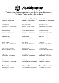 Rodeplan 2016 Gebiet: St. Marien und Umgebung