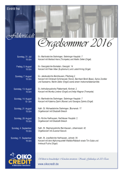 Veranstaltungen - Orgelsommer Filderstadt 2016
