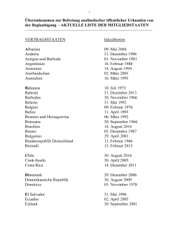 Liste der Staaten des Haagener Übereinkommens