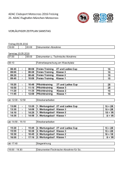 Zeitplan - Südbayernserie Clubsport